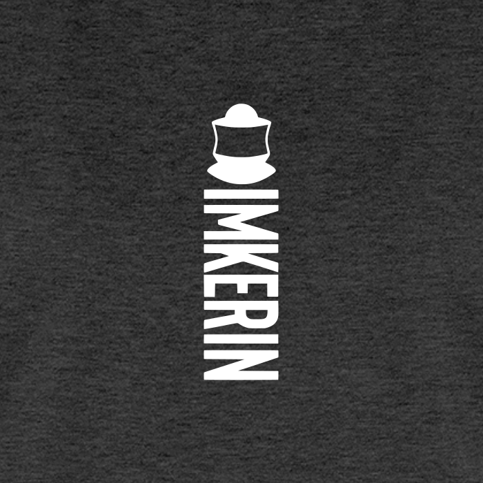 IMKERIN Code Alpha T-Shirt in Anthrazit – Druck im Detail