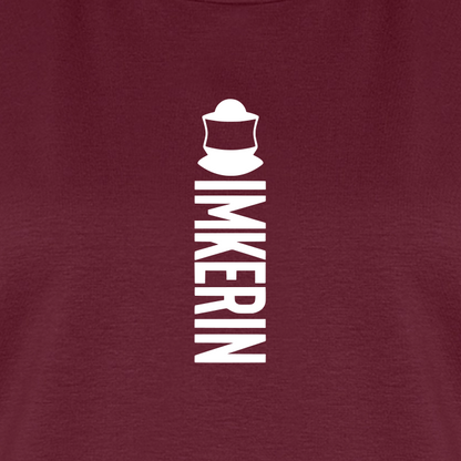 IMKERIN Code Alpha T-Shirt in Bordeaux – Druck im Detail