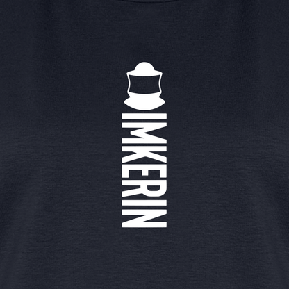 IMKERIN Code Alpha T-Shirt in Dunkelblau – Druck im Detail