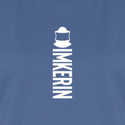 IMKERIN Code Alpha T-Shirt in Steinblau – Druck im Detail