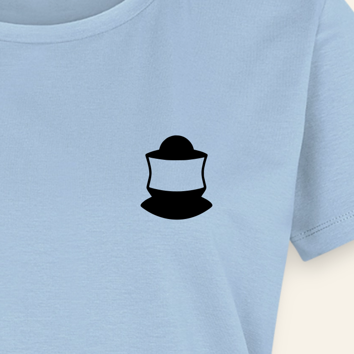 IMKERIN Code Bravo T-Shirt in Hellblau – Druck im Detail