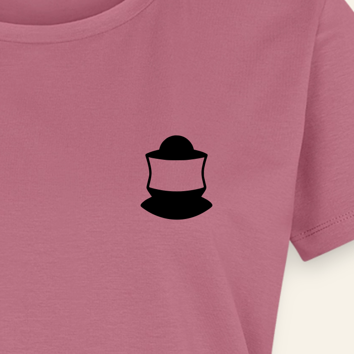 IMKERIN Code Bravo T-Shirt in Mauve – Druck im Detail