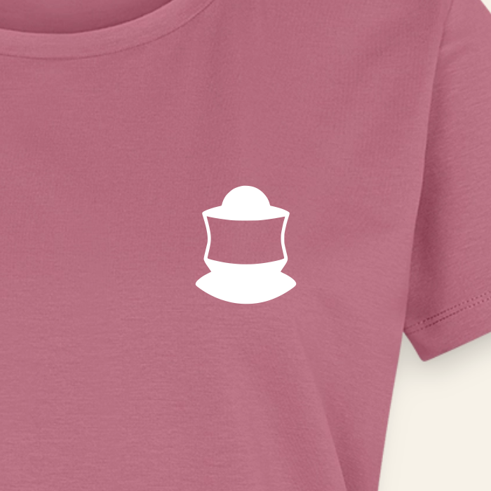 IMKERIN Code Bravo T-Shirt in Mauve – Druck im Detail