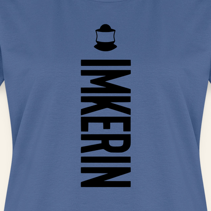IMKERIN Code Charlie T-Shirt in Steinblau – Druck im Detail