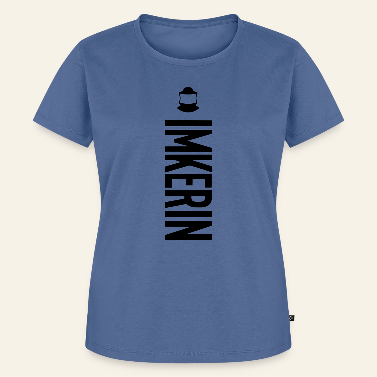 IMKERIN Code Charlie T-Shirt in Steinblau – Vorderseite