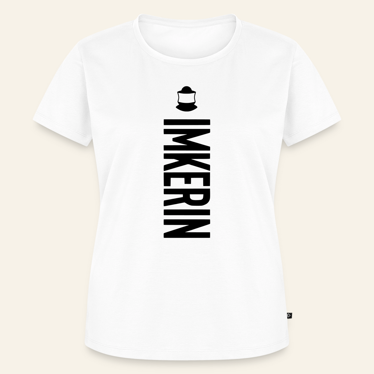 IMKERIN Code Charlie T-Shirt in Weiß – Vorderseite