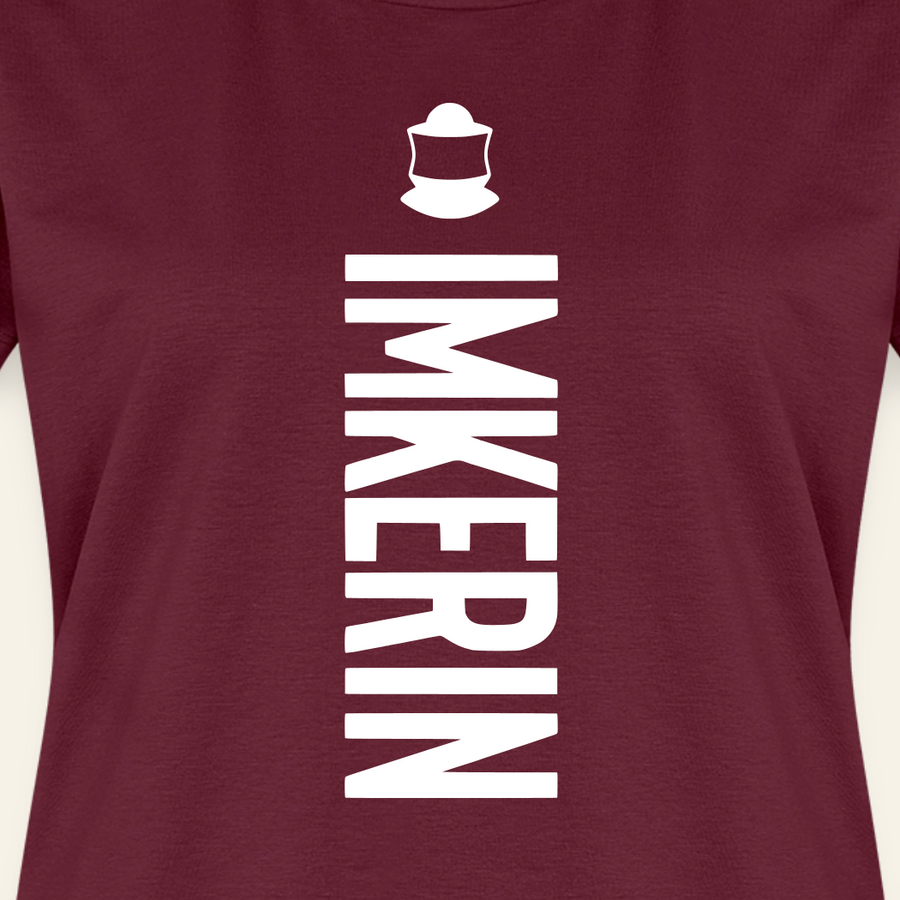 IMKERIN Code Charlie T-Shirt in Bordeaux – Druck im Detail