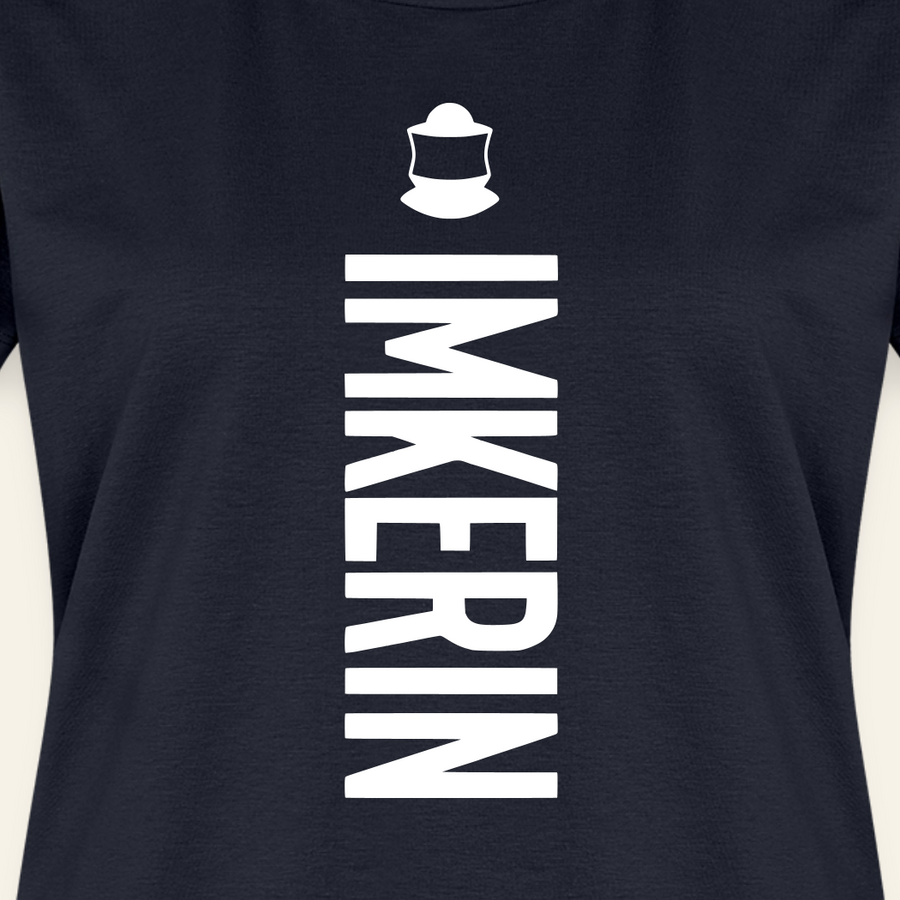 IMKERIN Code Charlie T-Shirt in Dunkelblau – Druck im Detail