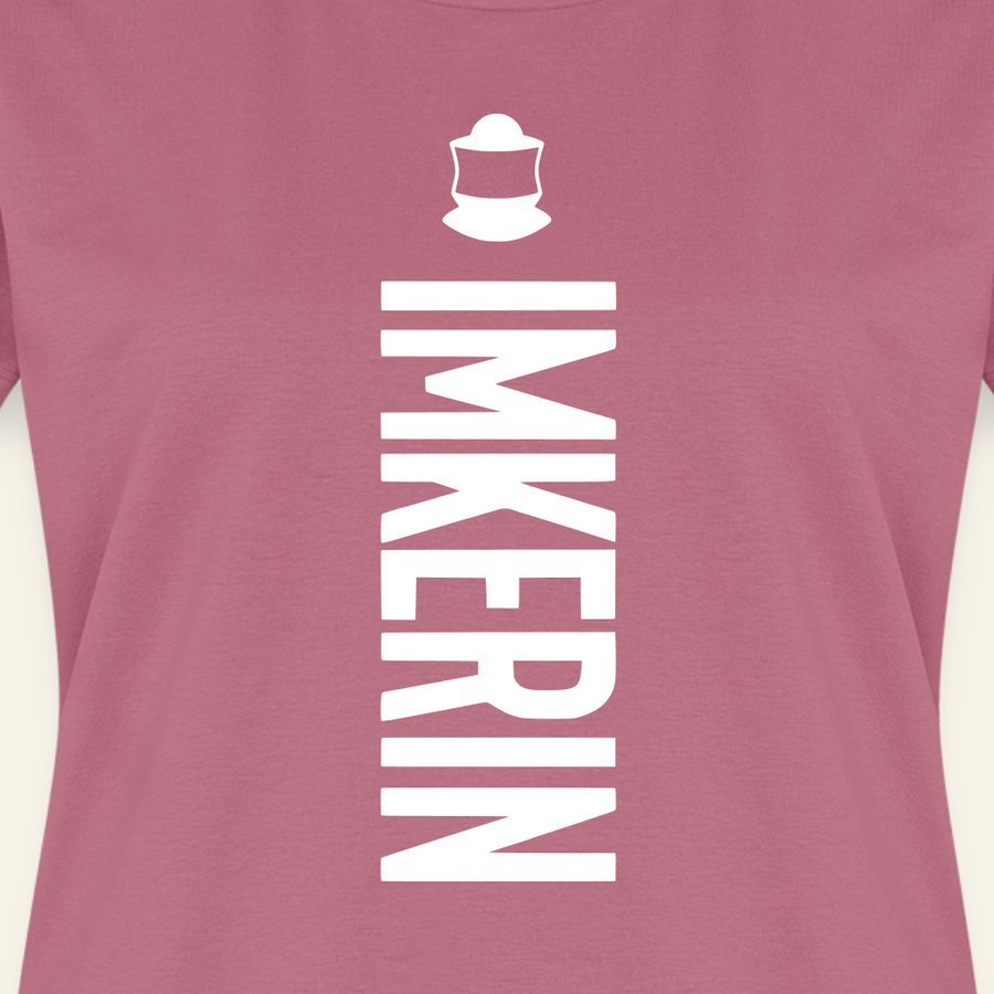 IMKERIN Code Charlie T-Shirt in Mauve – Druck im Detail