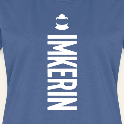 IMKERIN Code Charlie T-Shirt in Steinblau – Druck im Detail