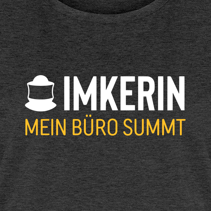 IMKERIN Code Büro T-Shirt in Anthrazit – Druck im Detail