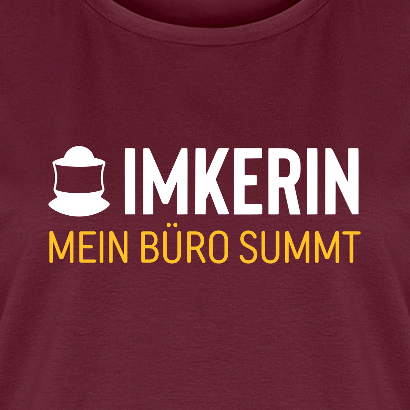 IMKERIN Code Büro T-Shirt in Bordeaux – Druck im Detail