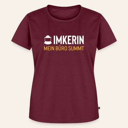 IMKERIN Code Büro T-Shirt in Bordeaux – Vorderseite