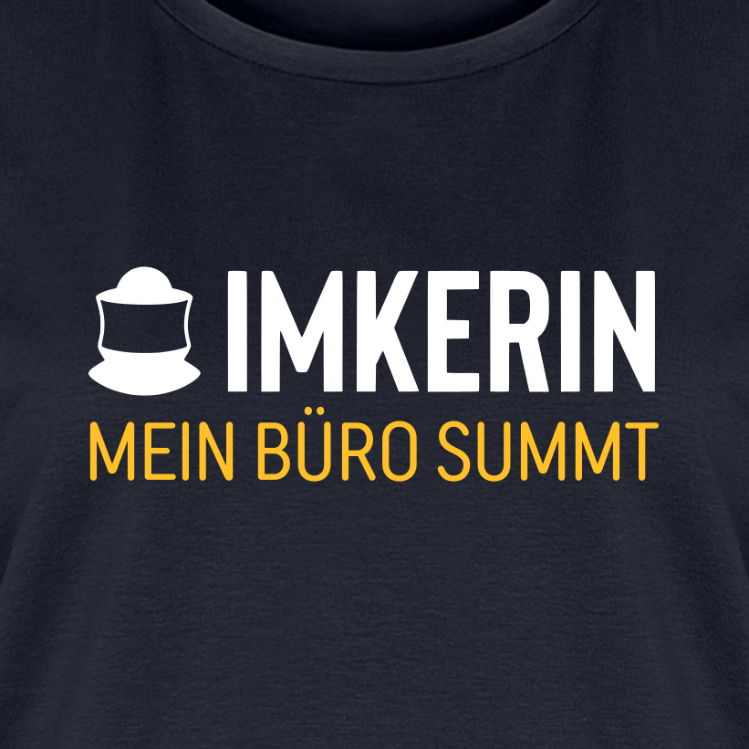 IMKERIN Code Büro T-Shirt in Dunkelblau – Druck im Detail
