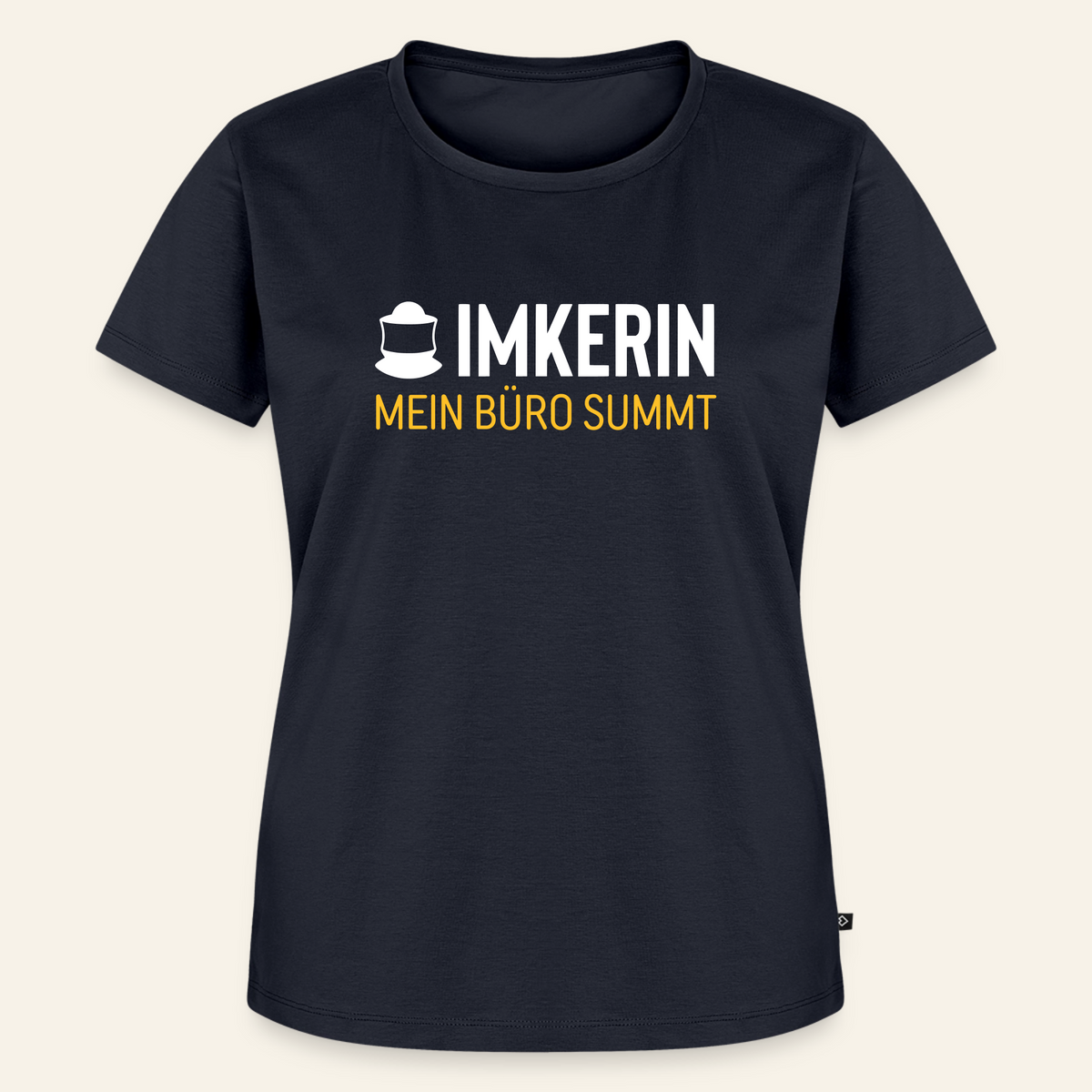 IMKERIN Code Büro T-Shirt in Dunkelblau – Vorderseite