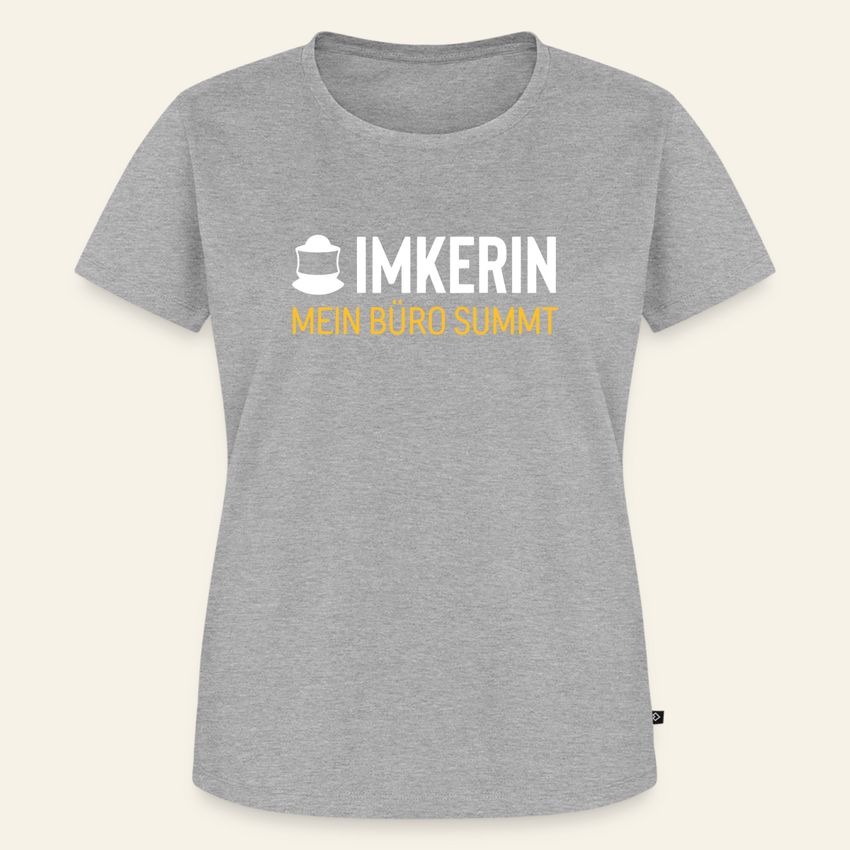 IMKERIN Code Büro T-Shirt in Grau – Vorderseite
