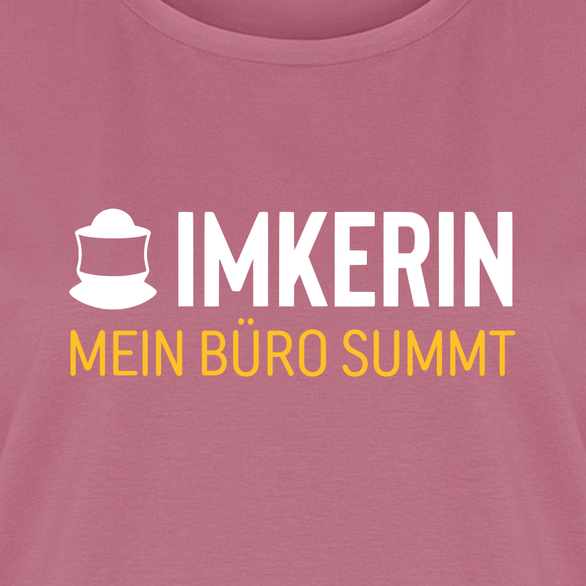 IMKERIN Code Büro T-Shirt in Mauve – Druck im Detail