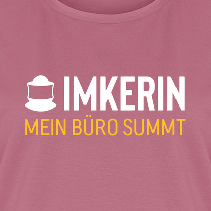 IMKERIN Code Büro T-Shirt in Mauve – Druck im Detail
