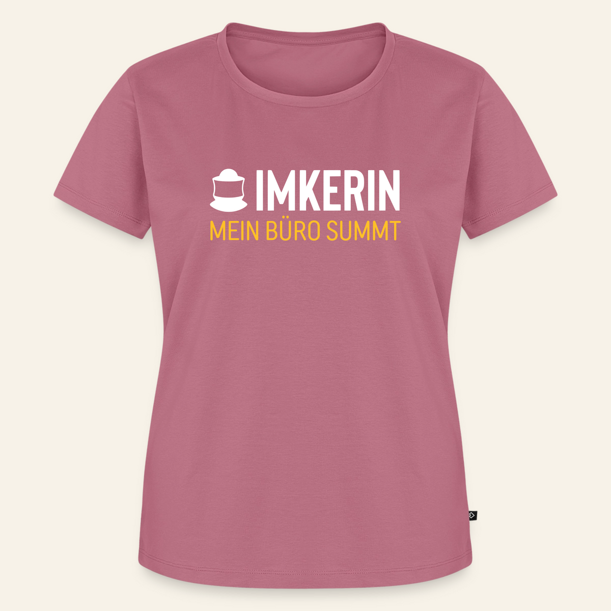IMKERIN Code Büro T-Shirt in Mauve – Vorderseite