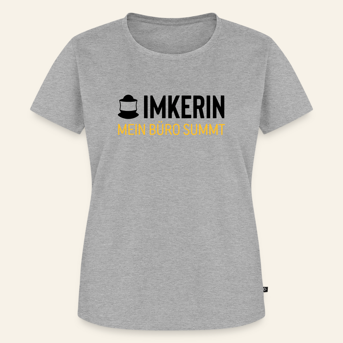 IMKERIN Code Büro T-Shirt in Grau – Vorderseite