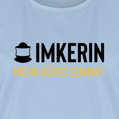 IMKERIN Code Büro T-Shirt in Hellblau – Druck im Detail