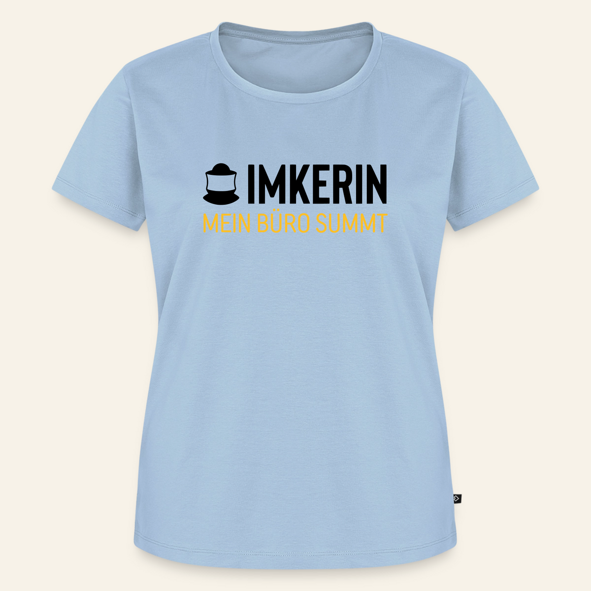 IMKERIN Code Büro T-Shirt in Hellblau – Vorderseite