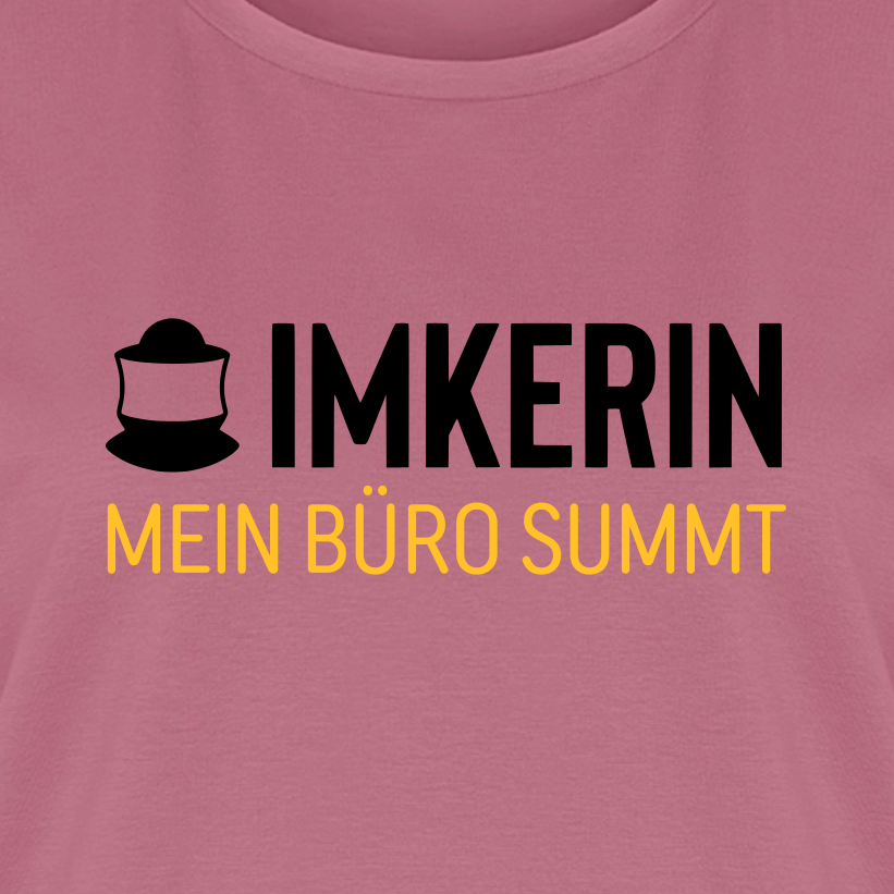 IMKERIN Code Büro T-Shirt in Mauve – Druck im Detail