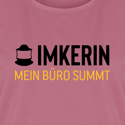 IMKERIN Code Büro T-Shirt in Mauve – Druck im Detail