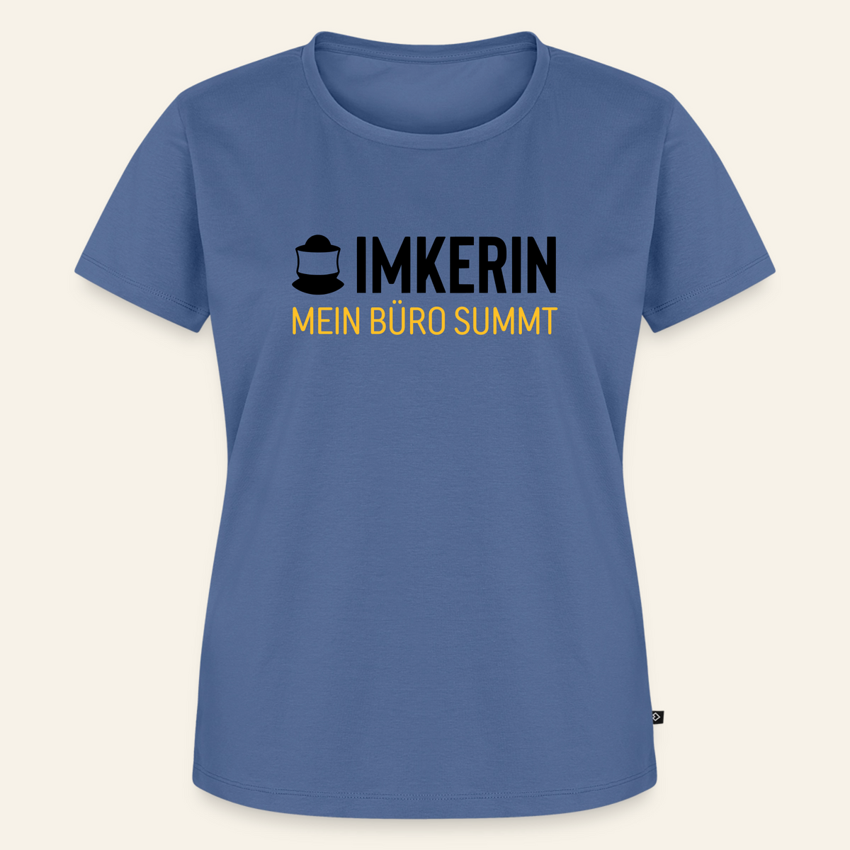 IMKERIN Code Büro T-Shirt in Steinblau – Vorderseite