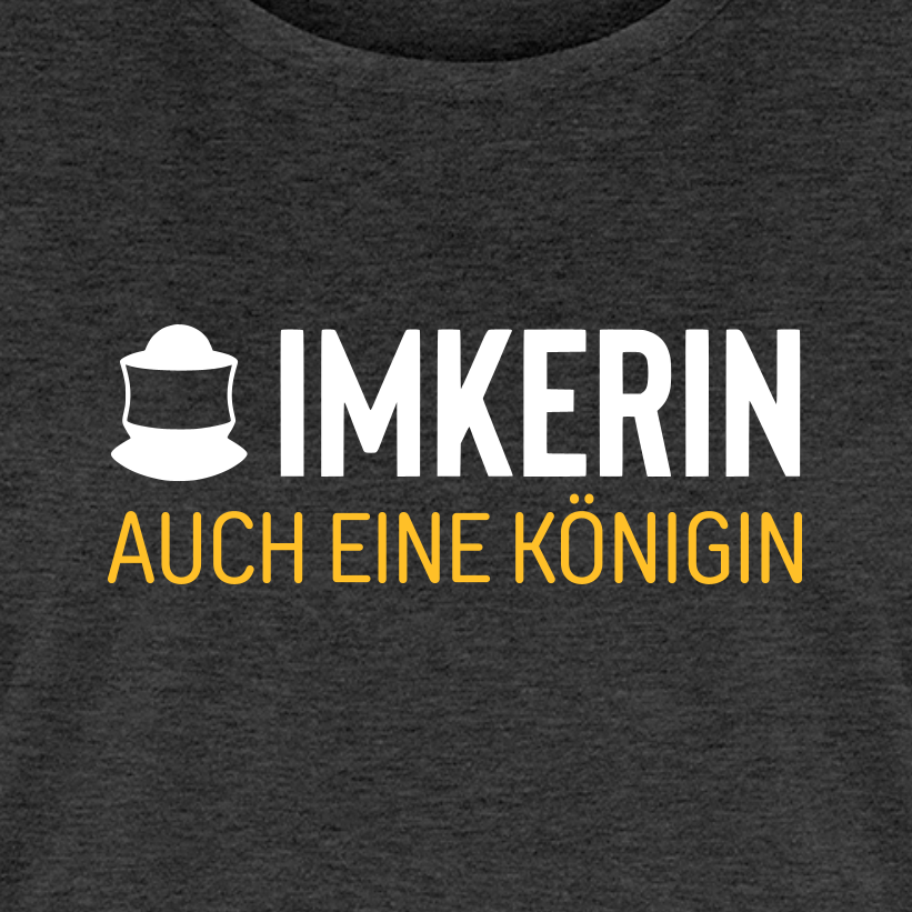 IMKERIN Code Königin T-Shirt in Anthrazit – Druck im Detail