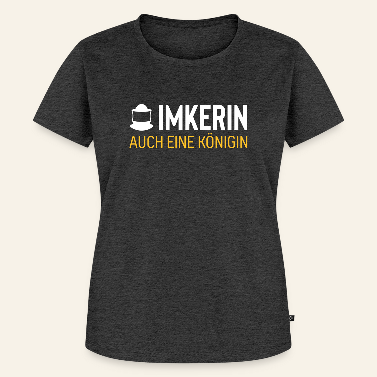 IMKERIN Code Königin T-Shirt in Anthrazit – Vorderseite