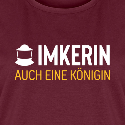 IMKERIN Code Königin T-Shirt in Bordeaux – Druck im Detail