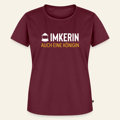 IMKERIN Code Königin T-Shirt in Bordeaux – Vorderseite