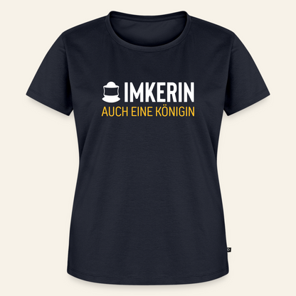 IMKERIN Code Königin T-Shirt in Dunkelblau – Vorderseite