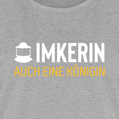 IMKERIN Code Königin T-Shirt in Grau – Druck im Detail
