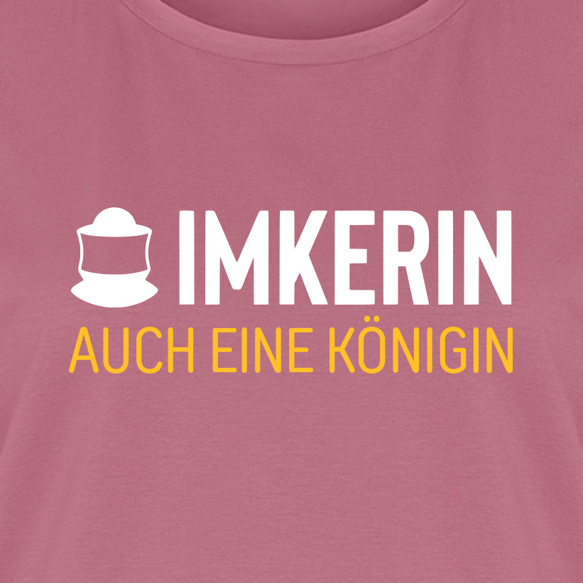 IMKERIN Code Königin T-Shirt in Mauve – Druck im Detail
