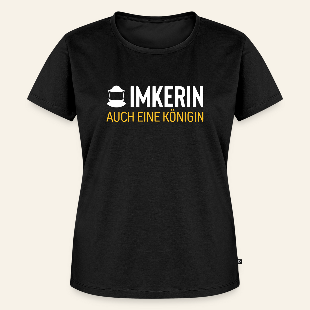 IMKERIN Code Königin T-Shirt in Schwarz – Vorderseite