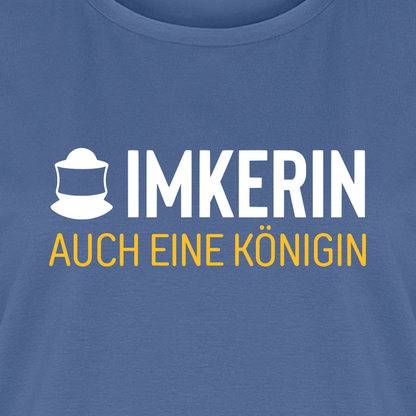 IMKERIN Code Königin T-Shirt in Steinblau – Druck im Detail