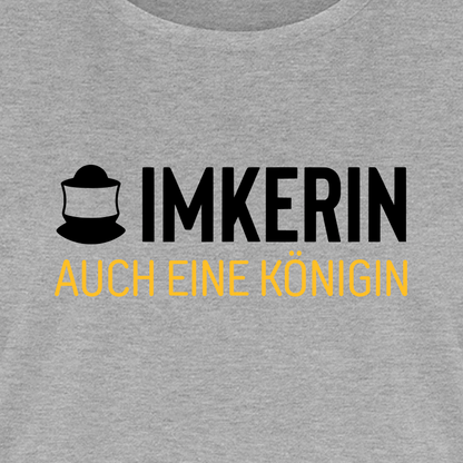 IMKERIN Code Königin T-Shirt in Grau – Druck im Detail
