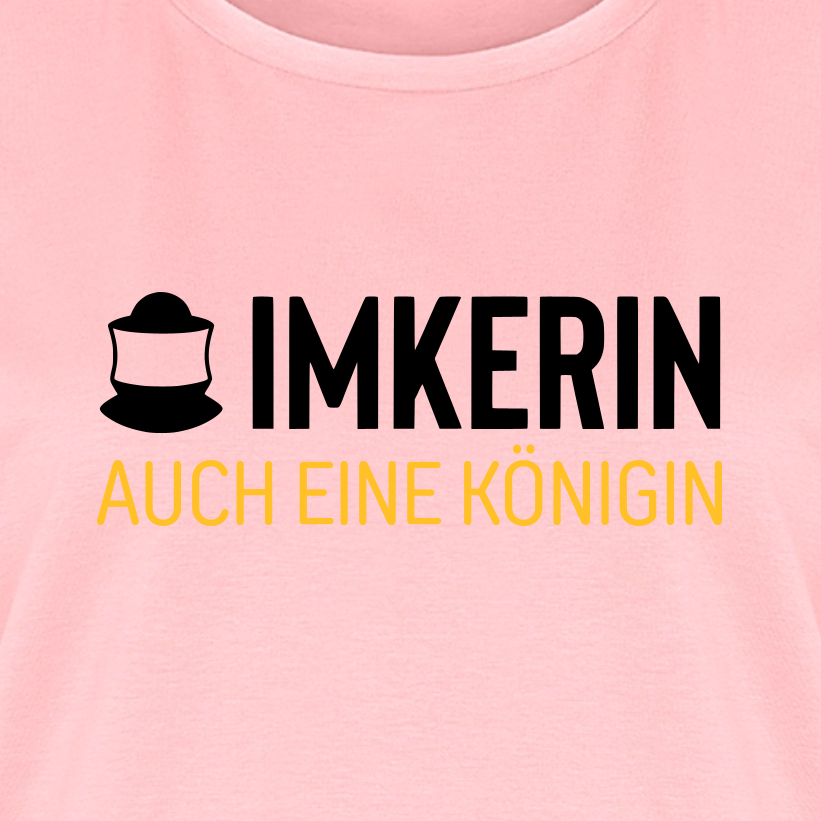 IMKERIN Code Königin T-Shirt in Rosé – Druck im Detail