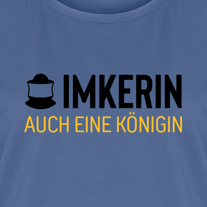 IMKERIN Code Königin T-Shirt in Steinblau – Druck im Detail