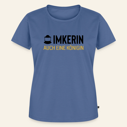 IMKERIN Code Königin T-Shirt in Steinblau – Vorderseite