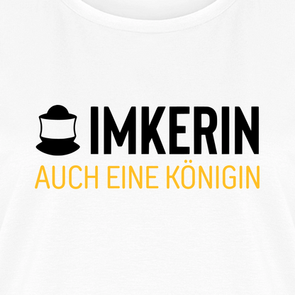 IMKERIN Code Königin T-Shirt in Weiß – Druck im Detail