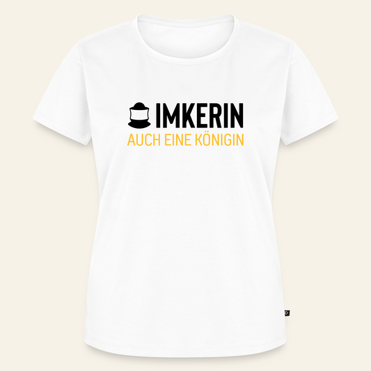 IMKERIN Code Königin T-Shirt in Weiß – Vorderseite