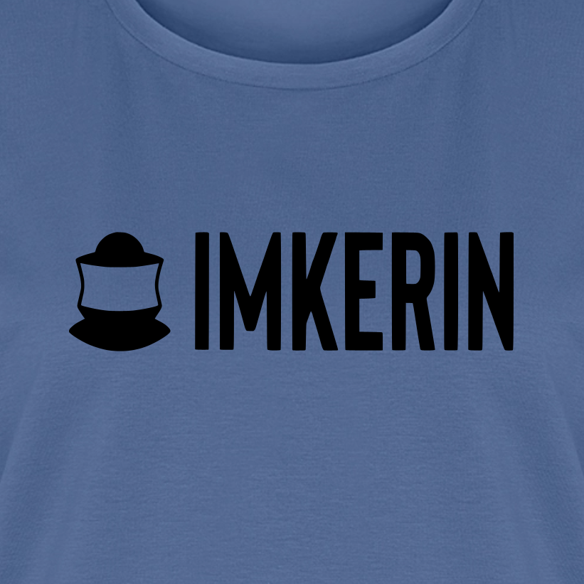 IMKERIN Code Prime T-Shirt in Steinblau – Druck im Detail