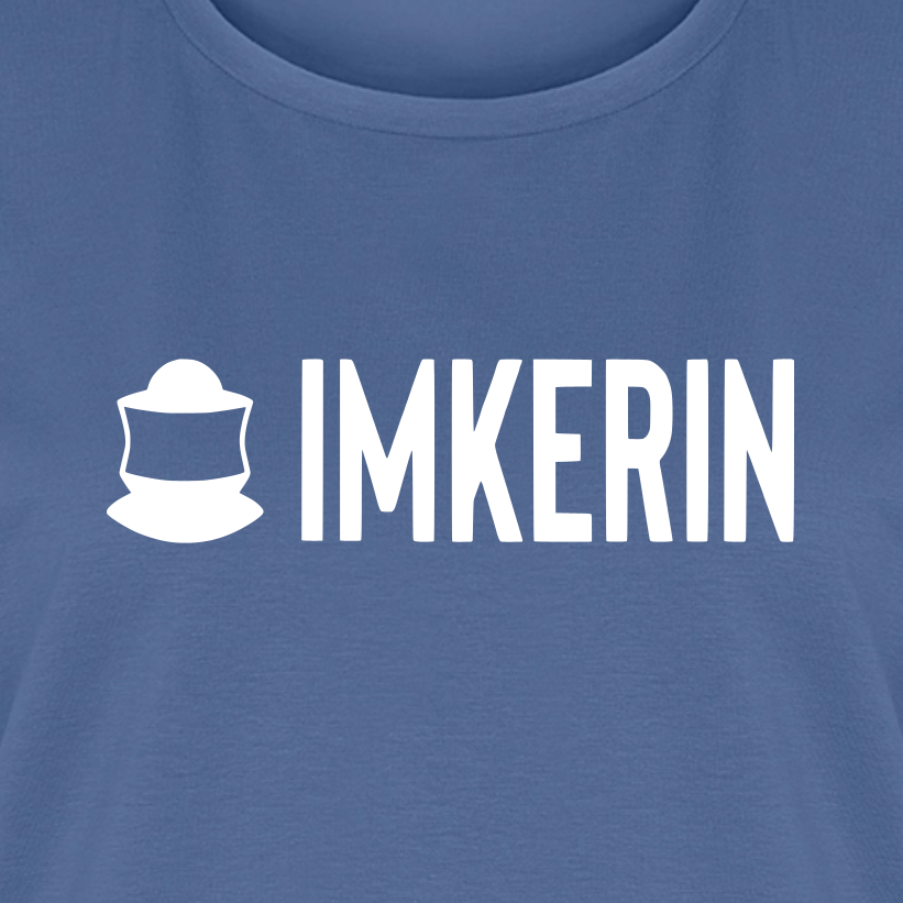 IMKERIN Code Prime T-Shirt in Steinblau – Druck im Detail