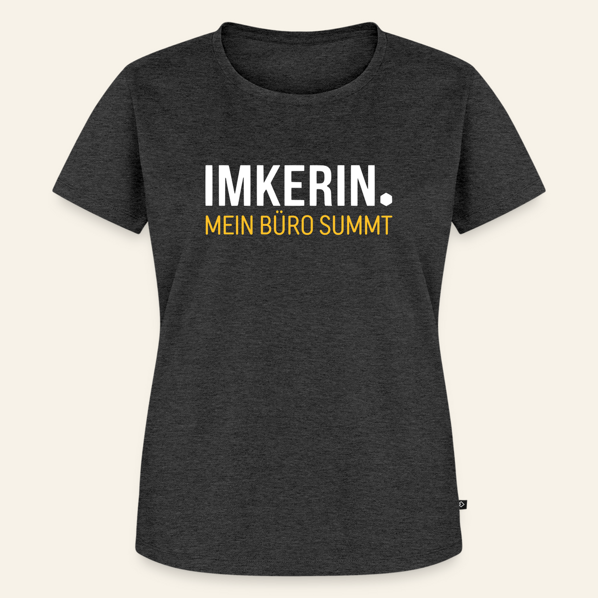 IMKERIN Dot Büro T-Shirt in Anthrazit – Vorderseite