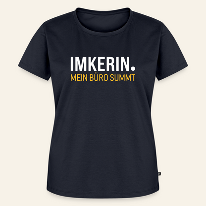 IMKERIN Dot Büro T-Shirt in Dunkelblau – Vorderseite