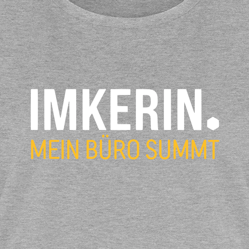 IMKERIN Dot Büro T-Shirt in Grau – Druck im Detail