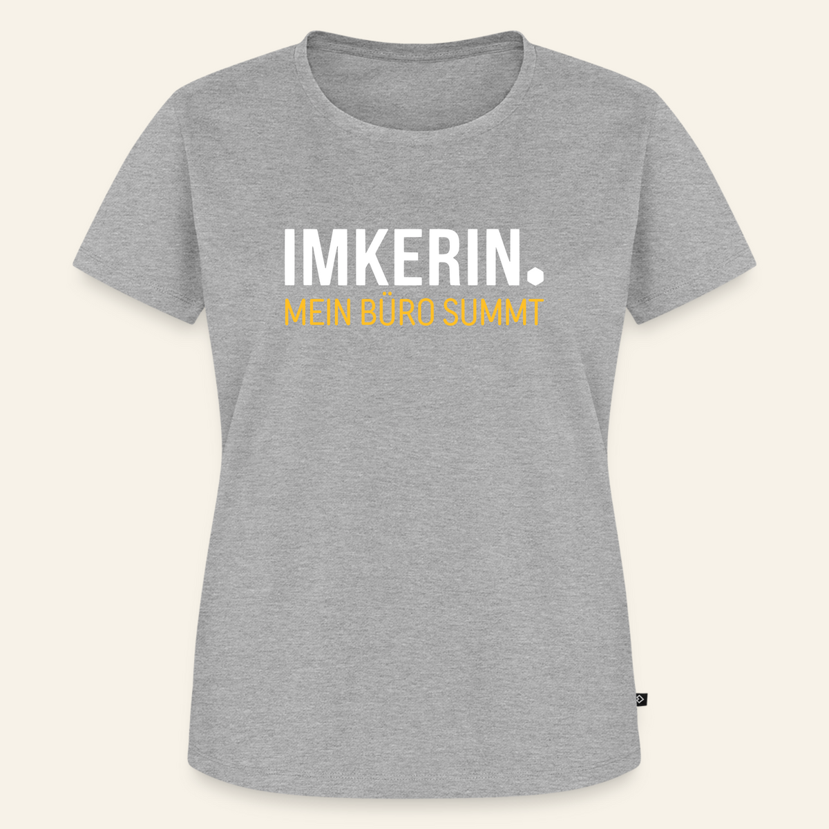 IMKERIN Dot Büro T-Shirt in Grau – Vorderseite